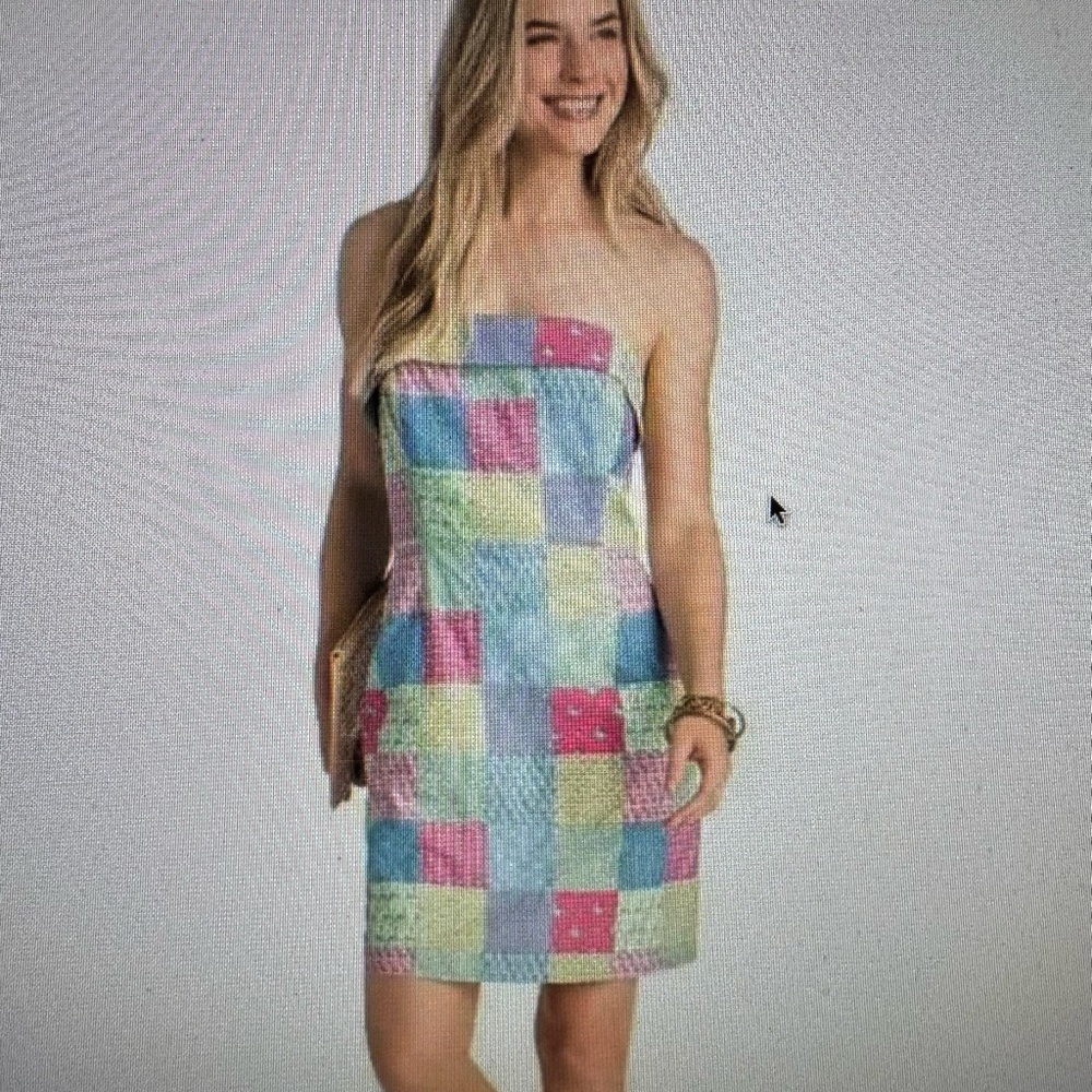 ⭐️⭐️Vineyard Vines Heritage Original Patchwork Strapless Dress SZ 4